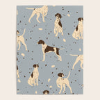 animalistic seamless pattern with hunting dogs Poster Gallery Image 4