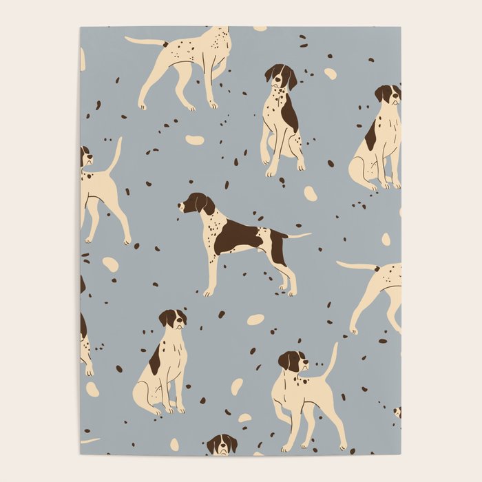 animalistic seamless pattern with hunting dogs Poster Gallery Image 4