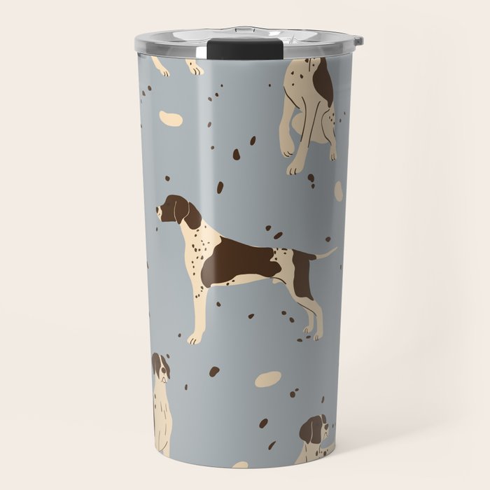 animalistic seamless pattern with hunting dogs Travel Mug Gallery Image 1