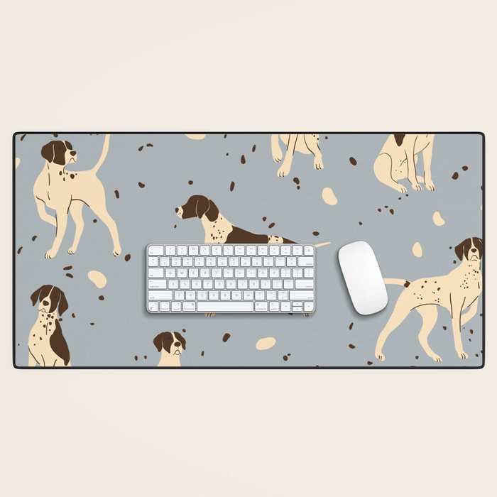 animalistic seamless pattern with hunting dogs Desk Mat Gallery Image 1