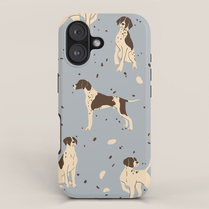 animalistic seamless pattern with hunting dogs iPhone Case Gallery Image 1