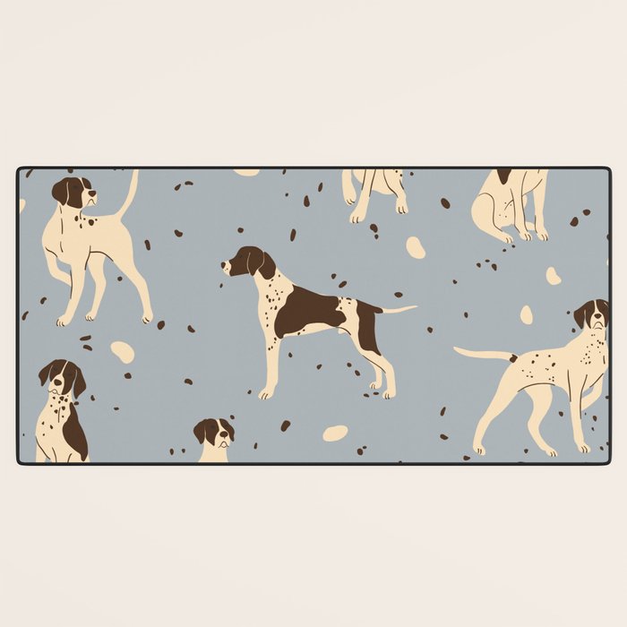 animalistic seamless pattern with hunting dogs Desk Mat Gallery Image 3