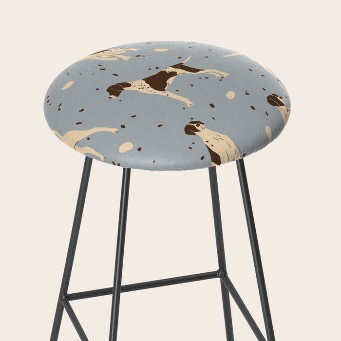 animalistic seamless pattern with hunting dogs Stool Gallery Image 2