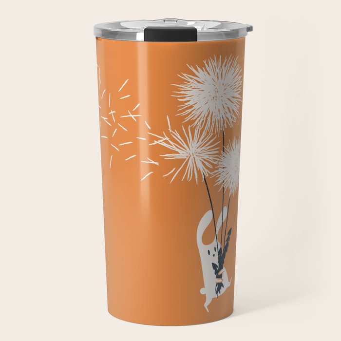 Bunny and Dandelion Bouquet Travel Mug Gallery Image 1