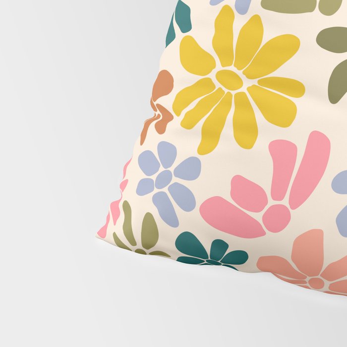 Rainbow Color Retro Floral  Pillow Sham Gallery Image 4