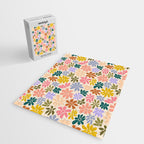 Rainbow Color Retro Floral  Jigsaw Puzzle Gallery Image 2