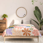 Rainbow Color Retro Floral  Comforter Gallery Image 3