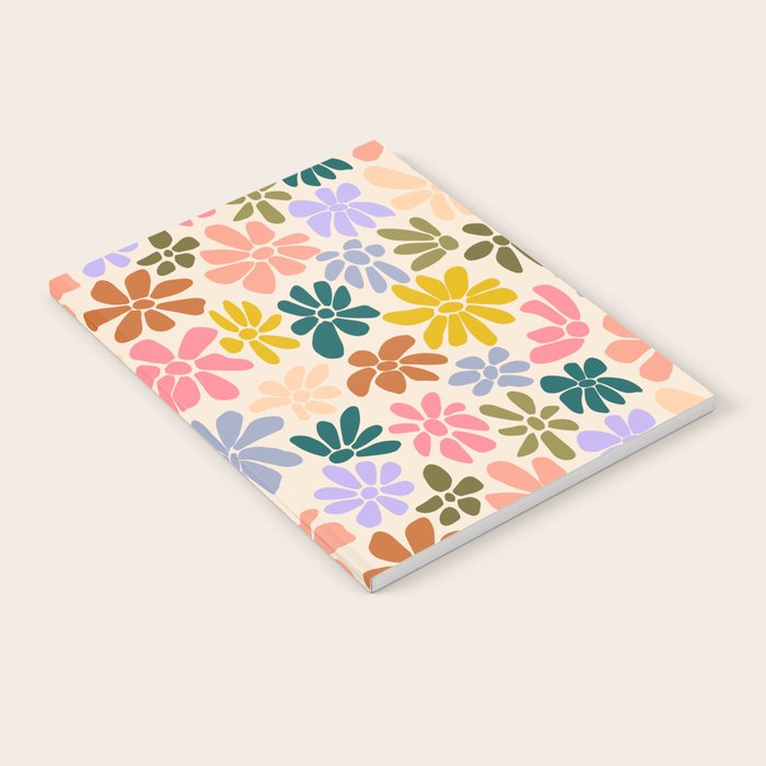 Rainbow Color Retro Floral  Notebook Gallery Image 1