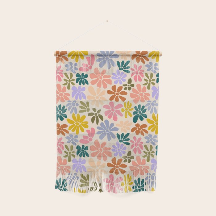 Rainbow Color Retro Floral  Wall Hanging Gallery Image 1