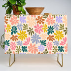 Rainbow Color Retro Floral  Credenza Gallery Image 1
