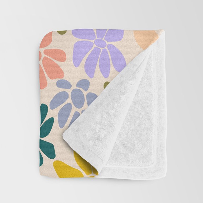 Rainbow Color Retro Floral  Throw Blanket Gallery Image 3