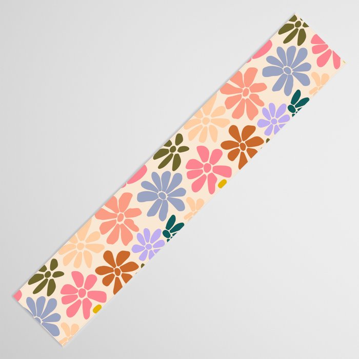 Rainbow Color Retro Floral  Table Runner Gallery Image 3