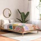 Rainbow Color Retro Floral  Comforter Gallery Image 2