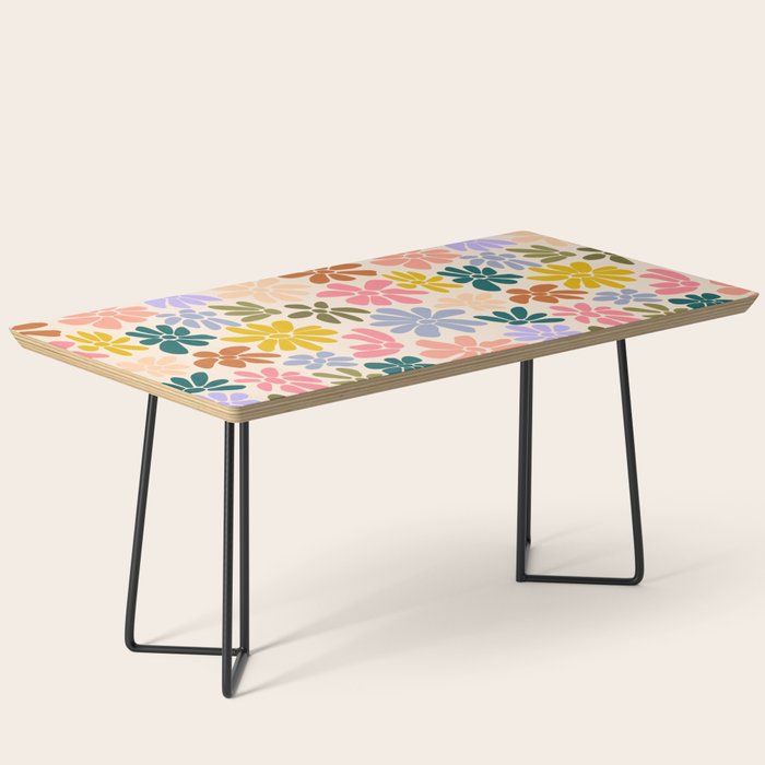Rainbow Color Retro Floral  Coffee Table Gallery Image 1