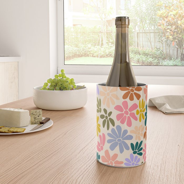 Rainbow Color Retro Floral  Wine Chiller Gallery Image 4