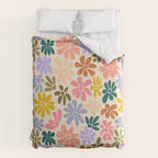 Rainbow Color Retro Floral  Comforter Gallery Image 6
