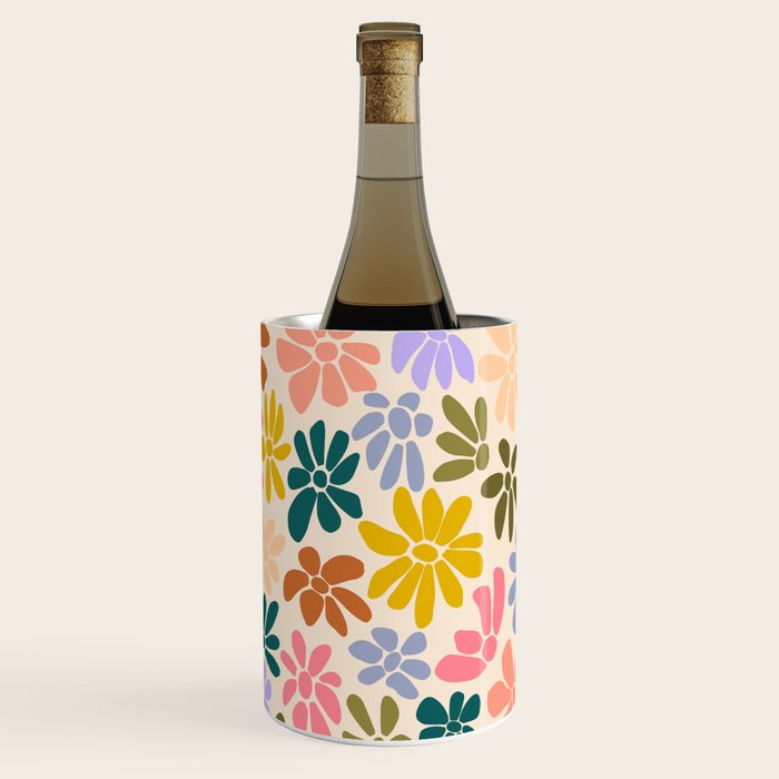 Rainbow Color Retro Floral  Wine Chiller Gallery Image 2