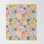 Rainbow Color Retro Floral  Throw Blanket Gallery Image 2