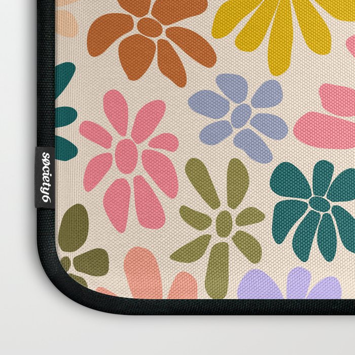 Rainbow Color Retro Floral  Laptop Sleeve Gallery Image 3