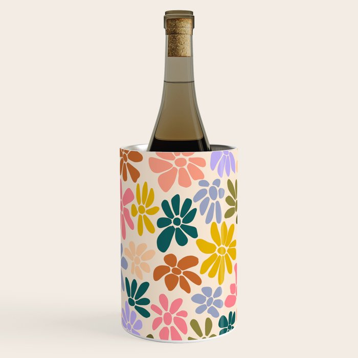Rainbow Color Retro Floral  Wine Chiller Gallery Image 3