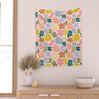 Rainbow Color Retro Floral  Wall Tapestry Gallery Image 2