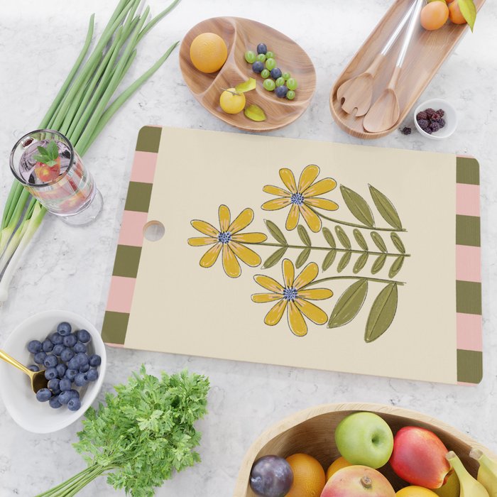 Sunflower - Block Print Cutting Board Gallery Image 2