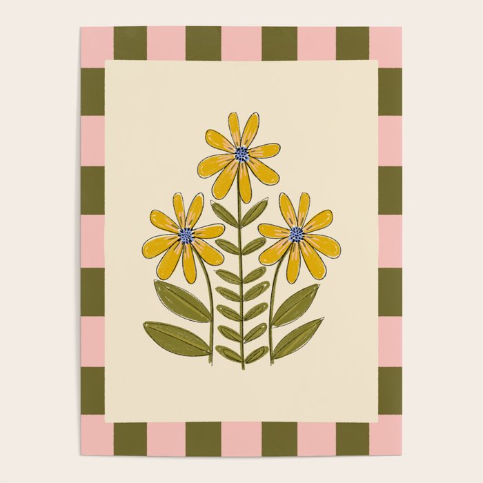 Sunflower - Block Print Poster Gallery Image 4