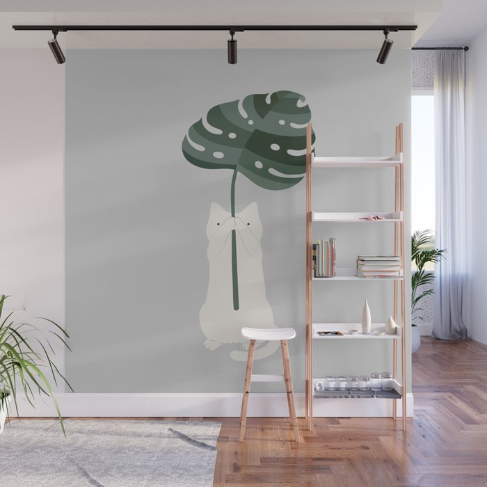 Cat and Plant 58 Wall Mural Gallery Image 1