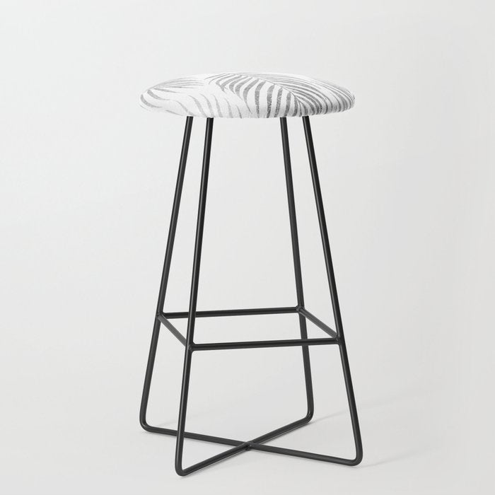 Chic elegant silver foil palm tree leaves Stool Gallery Image 1