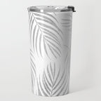 Chic elegant silver foil palm tree leaves Travel Mug Gallery Image 2