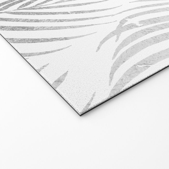 Chic elegant silver foil palm tree leaves Welcome Mat Gallery Image 2