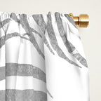 Chic elegant silver foil palm tree leaves Window Curtain Gallery Image 2