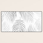 Chic elegant silver foil palm tree leaves Desk Mat Gallery Image 3