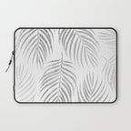 Chic elegant silver foil palm tree leaves Laptop Sleeve Gallery Image 1
