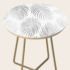 Chic elegant silver foil palm tree leaves Side Table Gallery Image 2