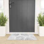 Chic elegant silver foil palm tree leaves Welcome Mat Gallery Image 3
