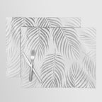 Chic elegant silver foil palm tree leaves Placemat Gallery Image 1