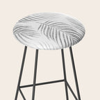 Chic elegant silver foil palm tree leaves Stool Gallery Image 2