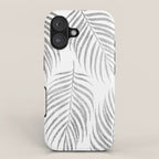Chic elegant silver foil palm tree leaves iPhone Case Gallery Image 1