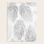 Chic elegant silver foil palm tree leaves Poster Gallery Image 4