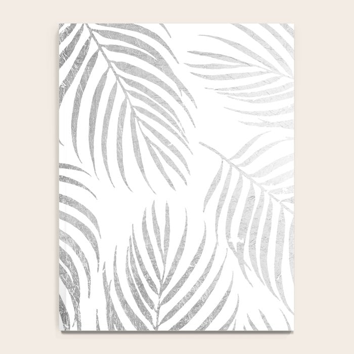 Chic elegant silver foil palm tree leaves Notebook Gallery Image 4