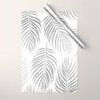 Chic elegant silver foil palm tree leaves Wrapping Paper Gallery Image 1