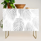 Chic elegant silver foil palm tree leaves Credenza Gallery Image 1