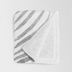 Chic elegant silver foil palm tree leaves Throw Blanket Gallery Image 3