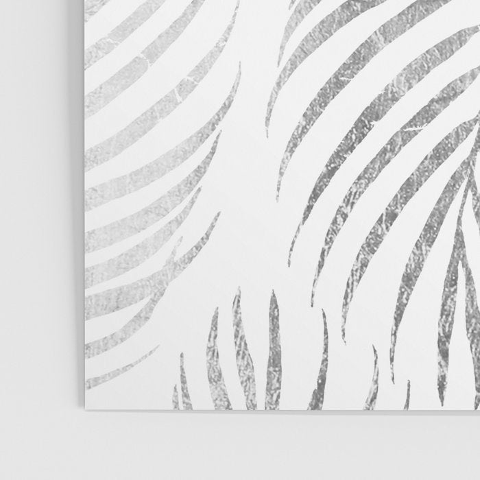 Chic elegant silver foil palm tree leaves Poster Gallery Image 3