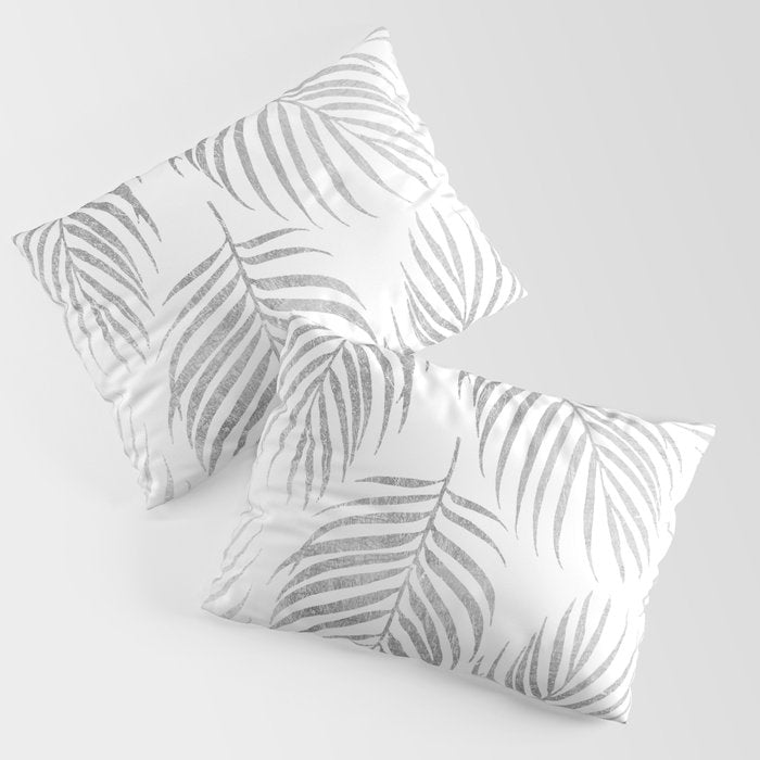 Chic elegant silver foil palm tree leaves Pillow Sham Gallery Image 3