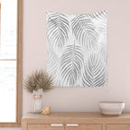 Chic elegant silver foil palm tree leaves Wall Tapestry Gallery Image 2