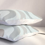 Liquid Swirl Abstract Pattern in Taupe Gray and Light Ice Blue Pillow Sham Gallery Image 3