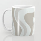 Liquid Swirl Abstract Pattern in Taupe Gray and Light Ice Blue Coffee Mug Gallery Image 3