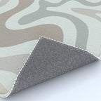 Liquid Swirl Abstract Pattern in Taupe Gray and Light Ice Blue Rug Gallery Image 4